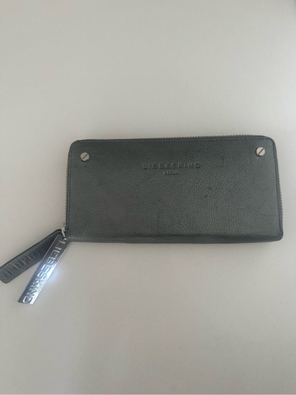 Liebeskind Berlin Silver Leather Zip Around Wallet